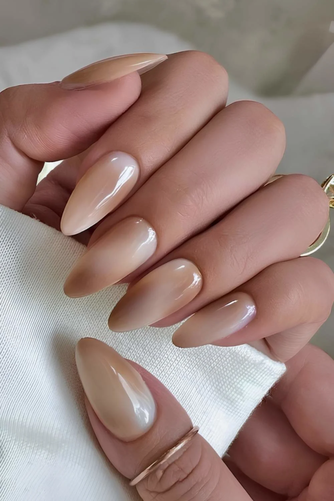 Classic Nude Almond Nails